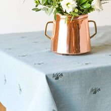 Load image into Gallery viewer, Blue Floral Embroidered Tablecloth 60x120