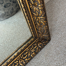 Load image into Gallery viewer, Vintage Black + Gold Ornate Mirror 25x31