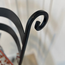 Load image into Gallery viewer, Vintage Black Iron Barstool w/ Custom Upholstery