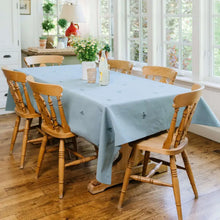 Load image into Gallery viewer, Blue Floral Embroidered Tablecloth 60x120
