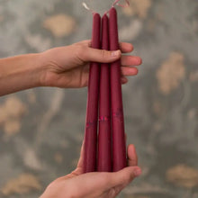 Load image into Gallery viewer, Burgundy Floral Inlaid Candles - set of 3
