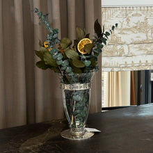 Load image into Gallery viewer, Vintage Glass Vase w/ Silver Detail
