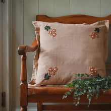 Load image into Gallery viewer, Embroidered Flower Pillow - 20"

